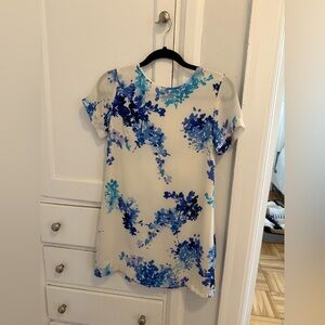 Olivaceous Blue Floral Print Dress